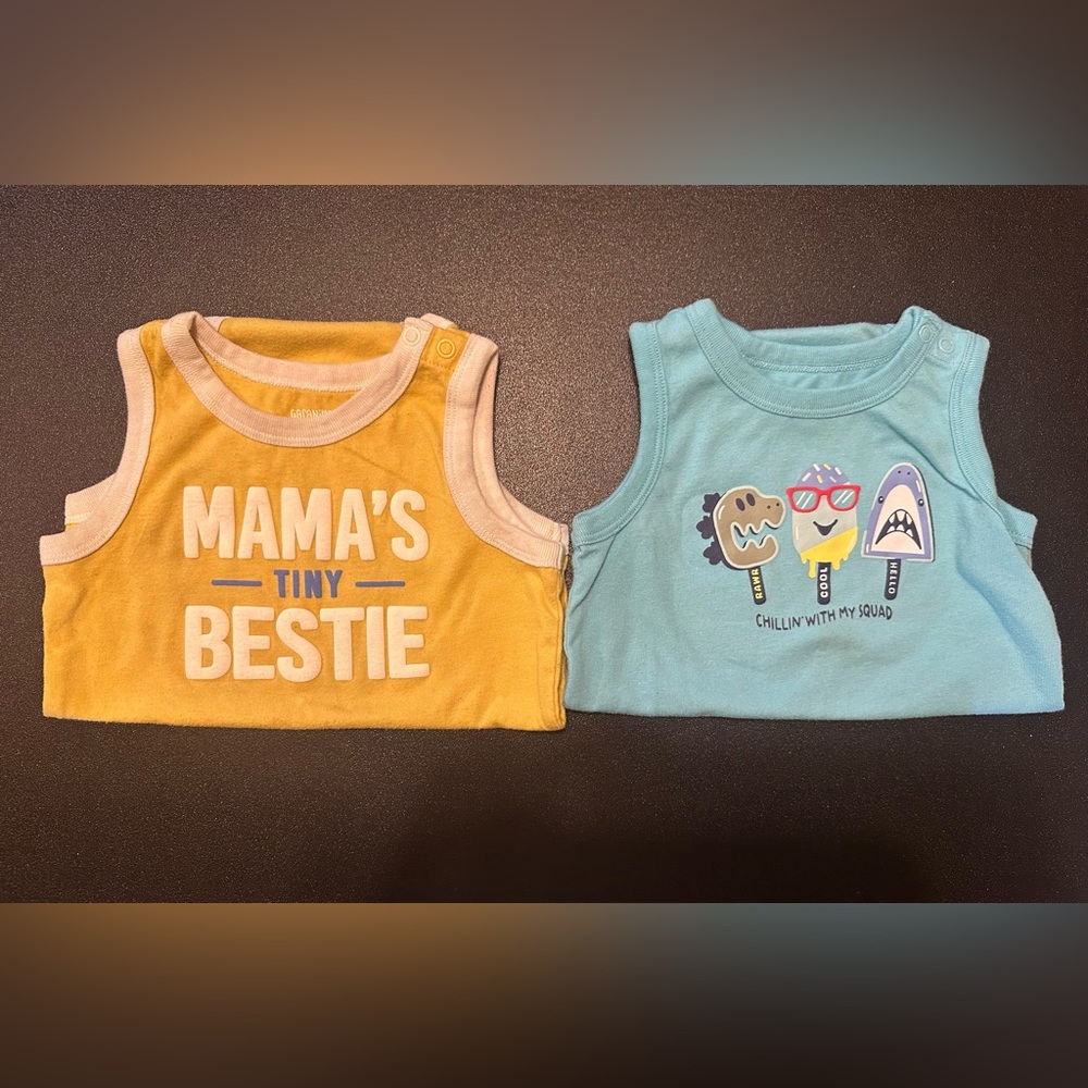 Set of Two Baby Tank Tops - Yellow and Blue